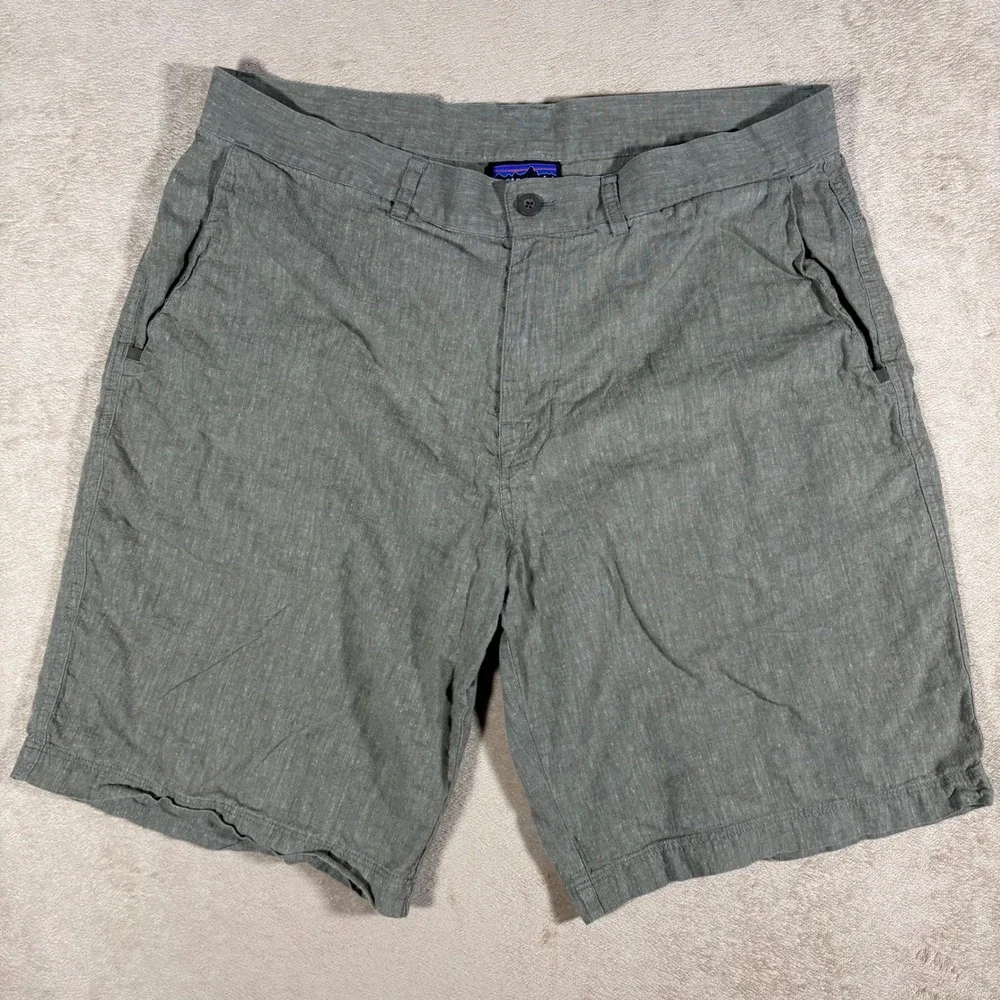 Patagonia Shorts Mens 34 Green Hemp Blend Step Back Hiking Outdoors Lightweight